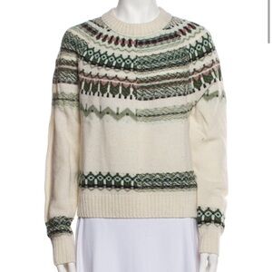 M by Missoni Fall Ready-to-Wear 2019 Cream and Green Patterned Sweater